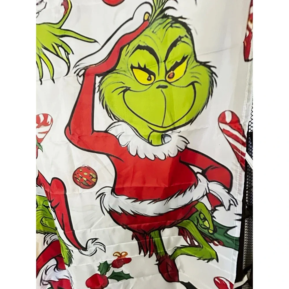 The Grinch Dr. Seuss Christmas Multicolor Polyester Shower Curtain 72x72 Hooks